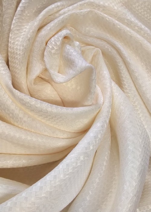 Cream jacquard with rose design
